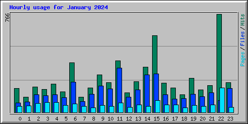 Hourly usage for January 2024
